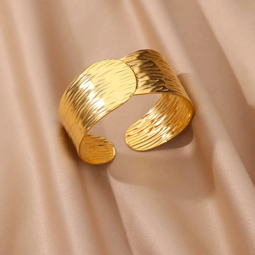 Vintage Irregular Wide Geometric Cuff Bracelet