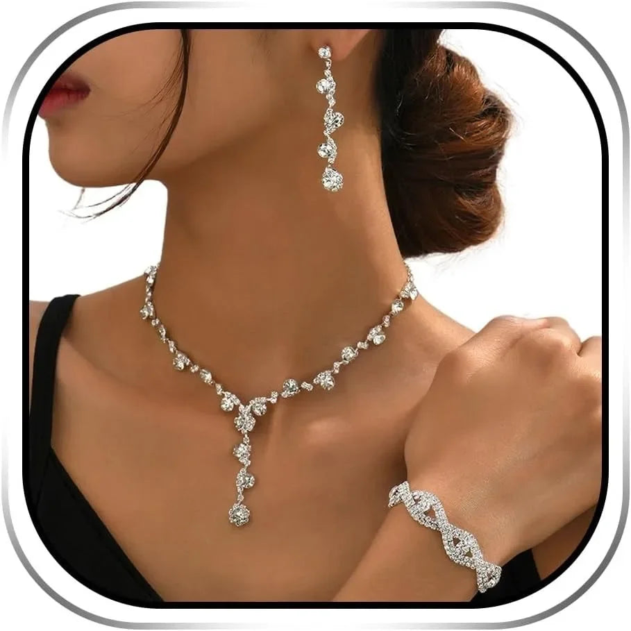 Rhinestone Jewelry Set for Women