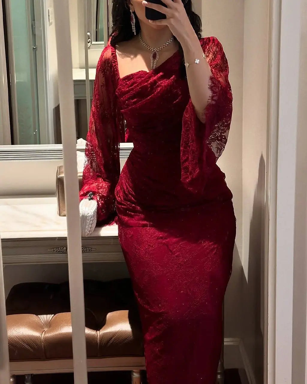 Spring American European New Fashion Women's Wine Red