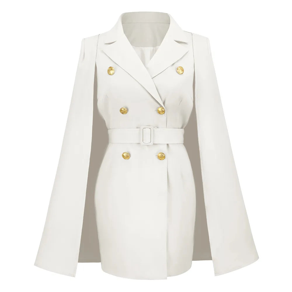 2022 Spring Autumn Women's Coat Casual Slim Cloak Suit Professional Suits Fashion Commuter Temperament Suit Dresses for Female