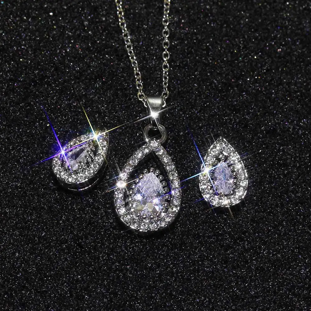 15-Design 925 Sterling Silver Bridal Jewelry Set