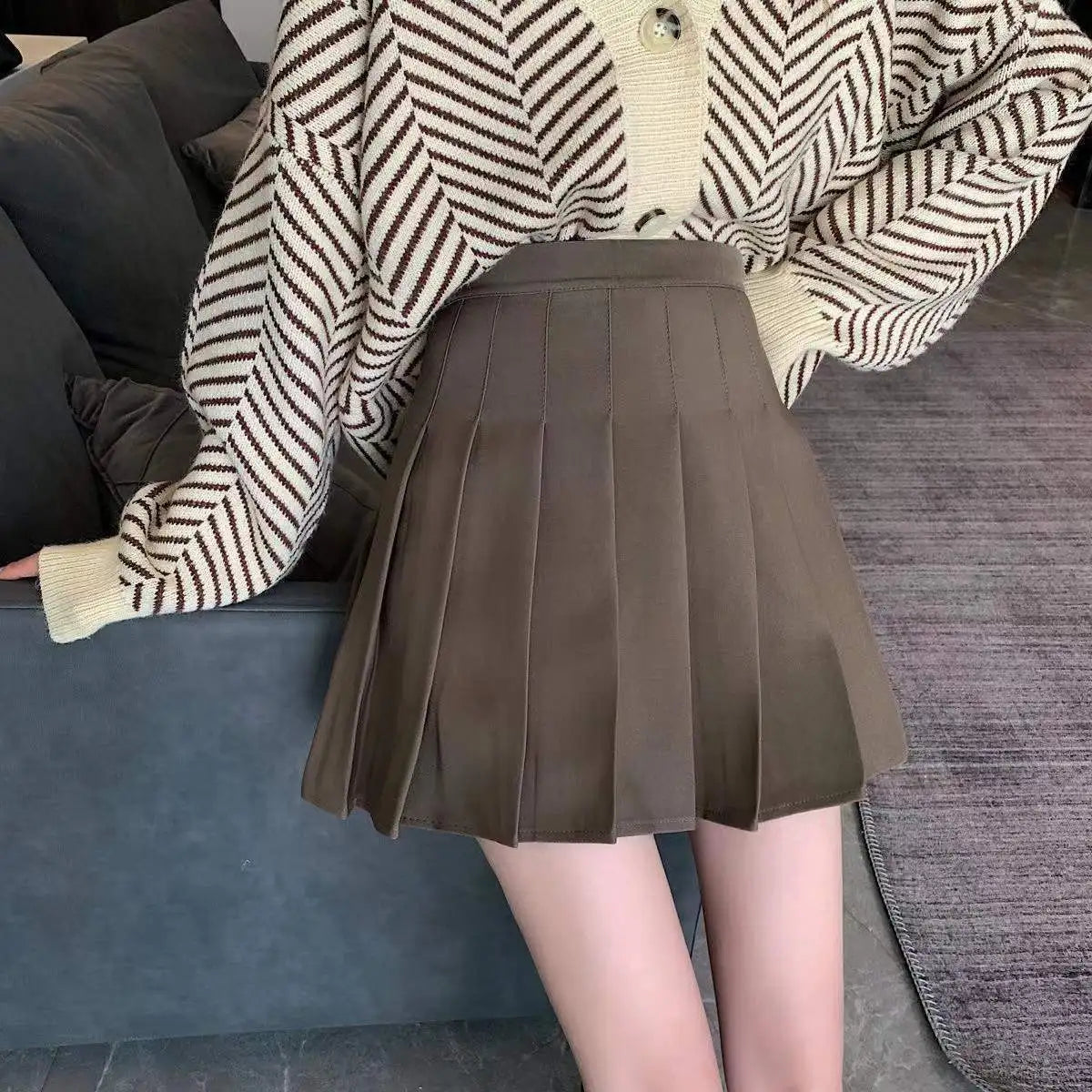 Women’s High-Waist Pleated Mini Skirt