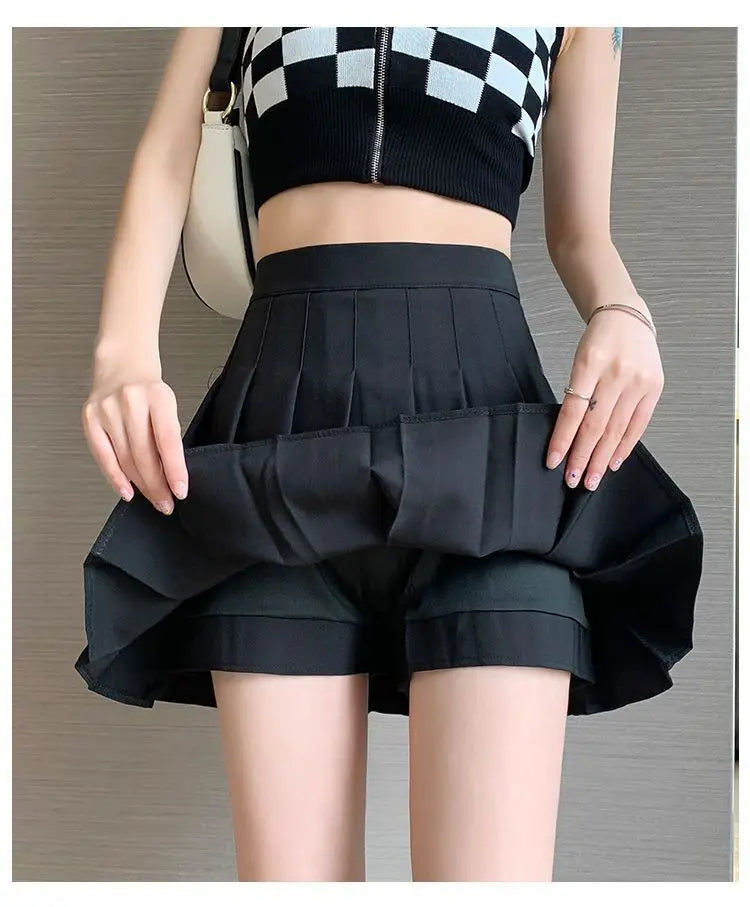 Women's High-Waist Pleated Mini Skirt