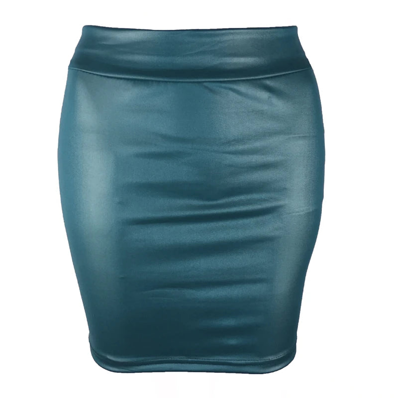 Women’s High-Waist Faux Leather Mini Skirt