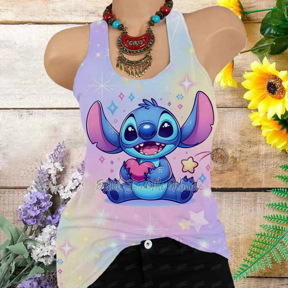 Summer Stitch 3D Print Oversized Tank Top