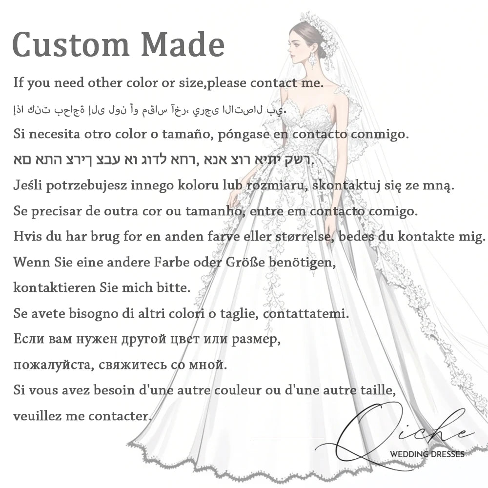 QICHE Sexy Lace Appliqued Mermaid Wedding Dress