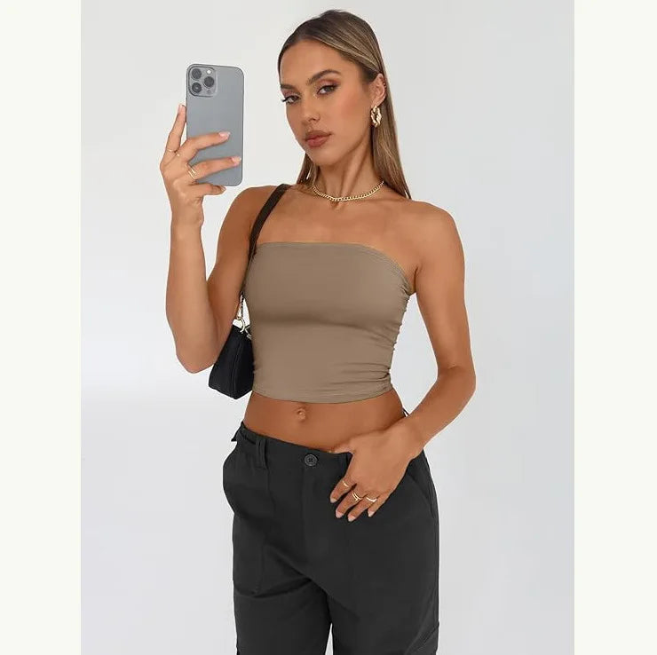 Pure Color Women's Csole Top Summer Outfit Svel ter Ne Vest Hot Girl Inner Wear Outer Wear Slim Fit Fem Clot...