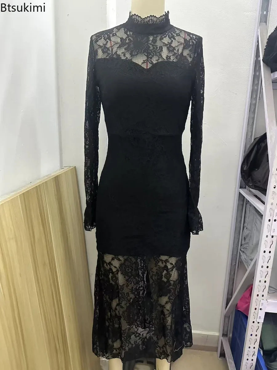 2026 Spring Women's Luxury Elegant Long Sleeve Evening Dresses