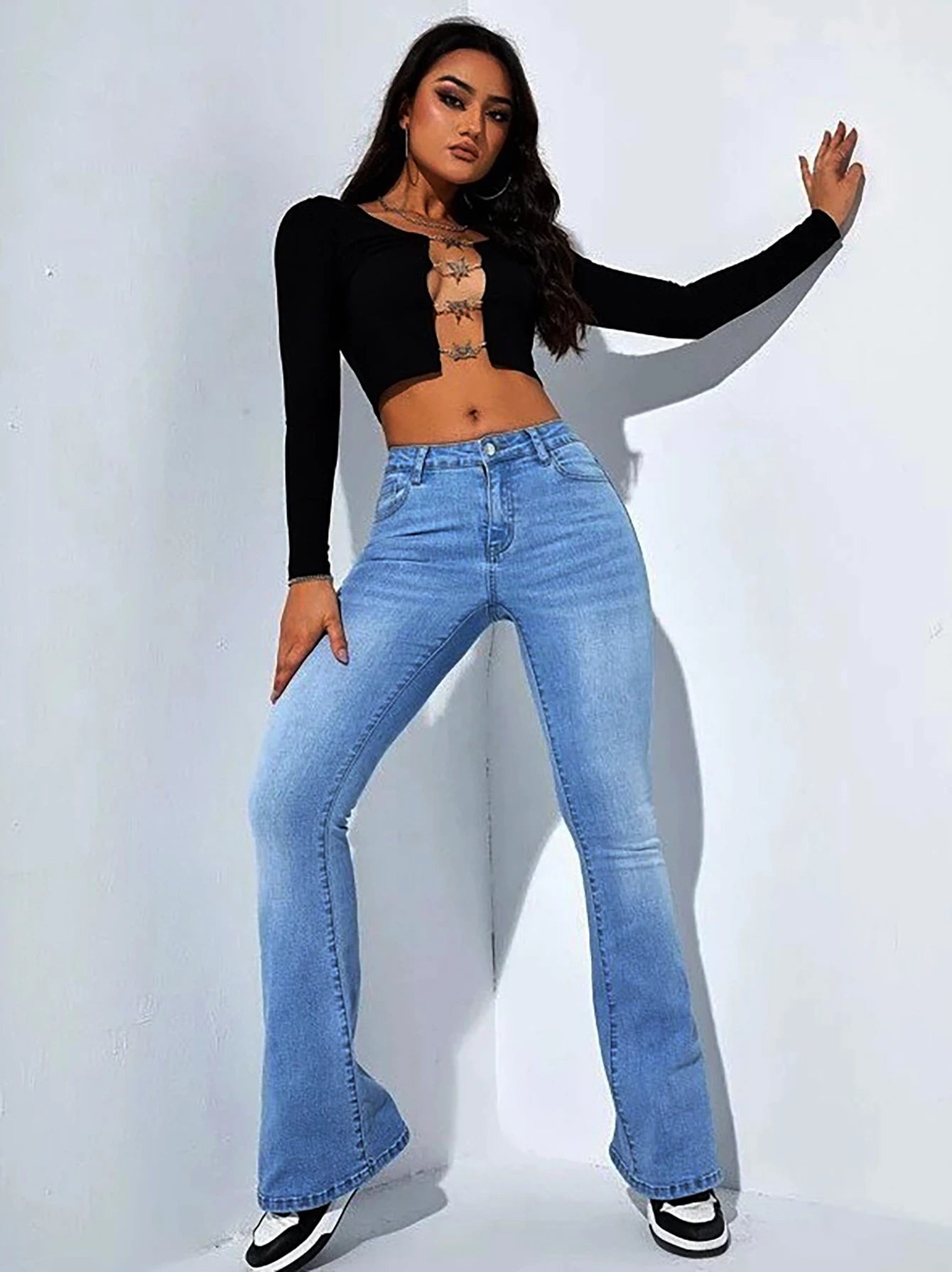 High-Waist Stretch Micro-La Jeans