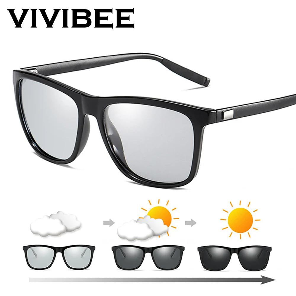 VIVIBEE Color Change Photochromic Polarized Sunglasses