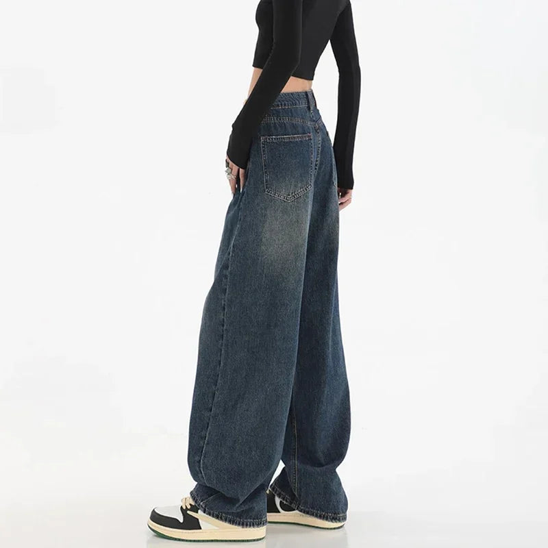 High Waist Slim Fit Wide Leg Jeans