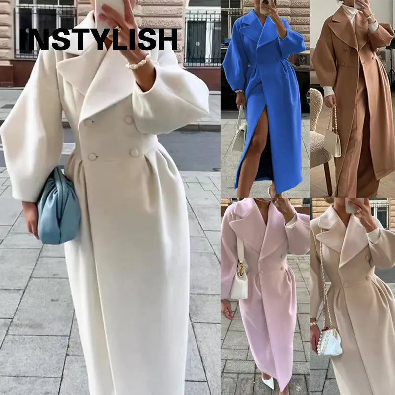 Winter Coat for Women Elegant Lantern Sleeve