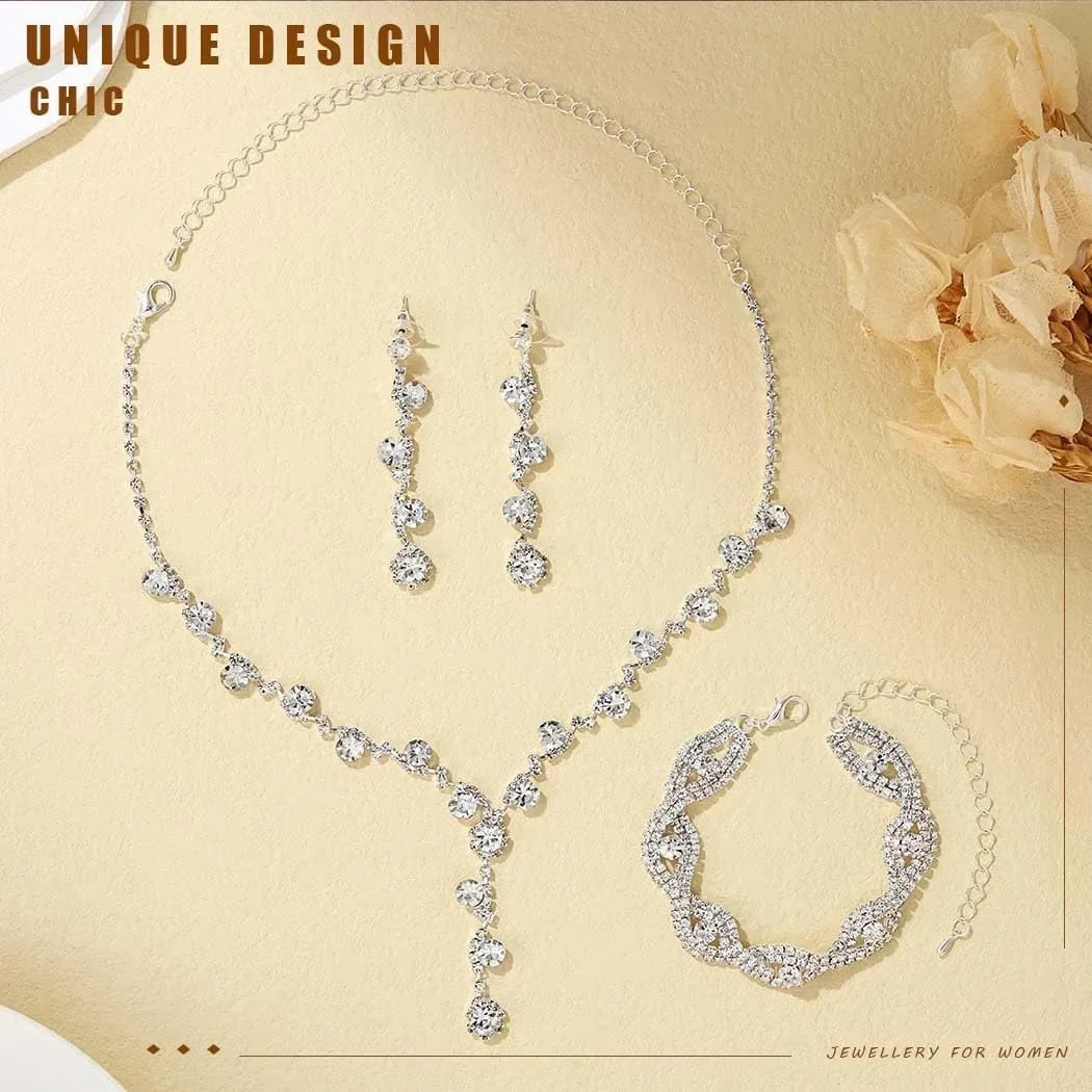 Rhinestone Jewelry Set for Women