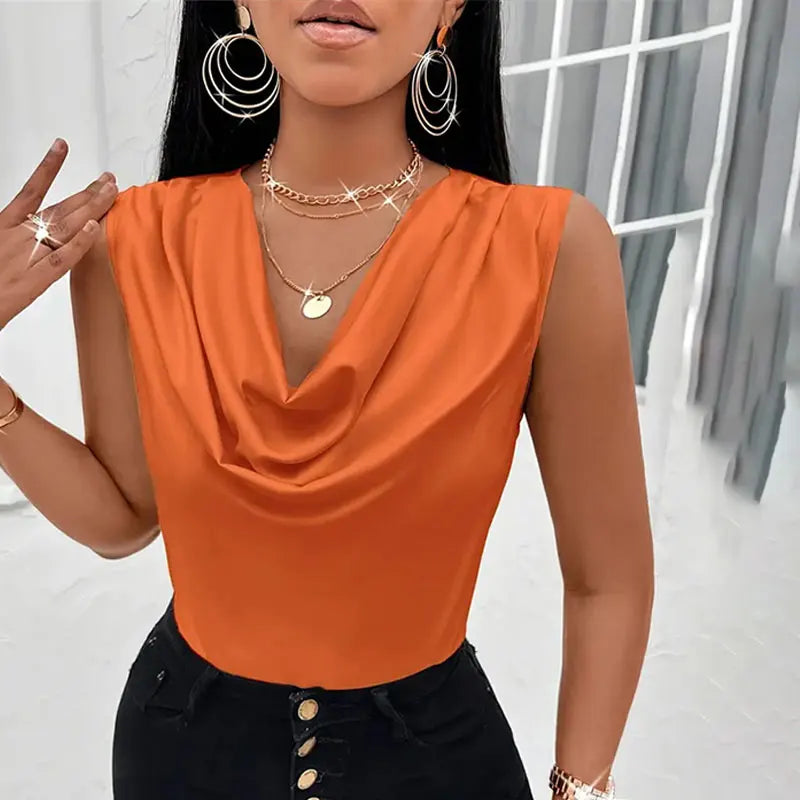 Silk-Like Satin Strappy Tank Top