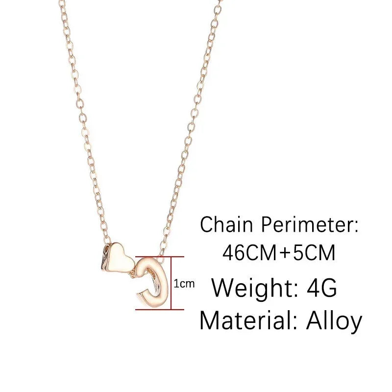 Tiny Heart Initial Choker Necklace