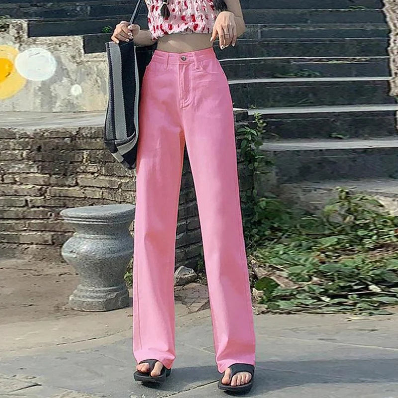 Loose Straight High-Waist Jeans