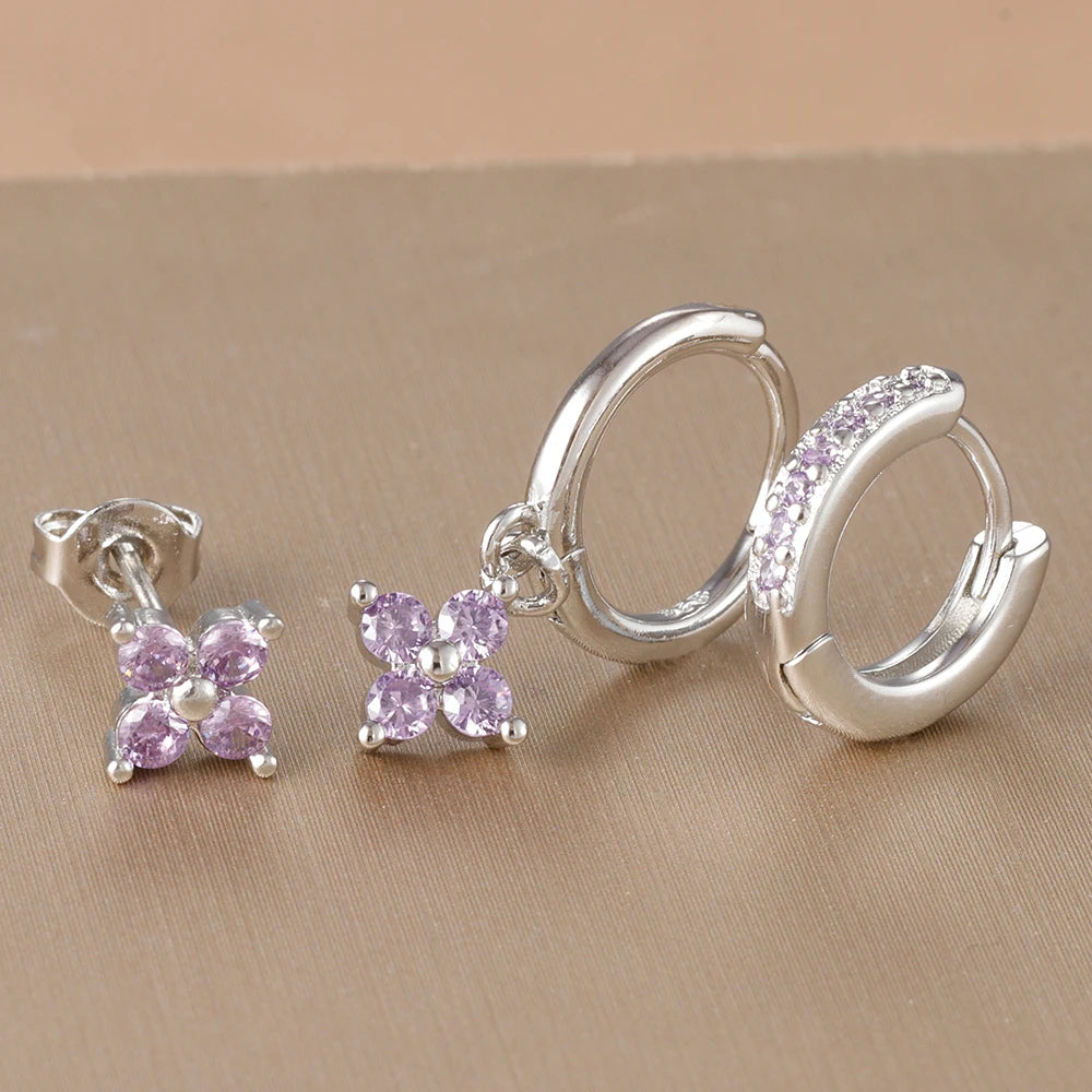 3PCS Korean Stainless Steel Hoop Earrings Set