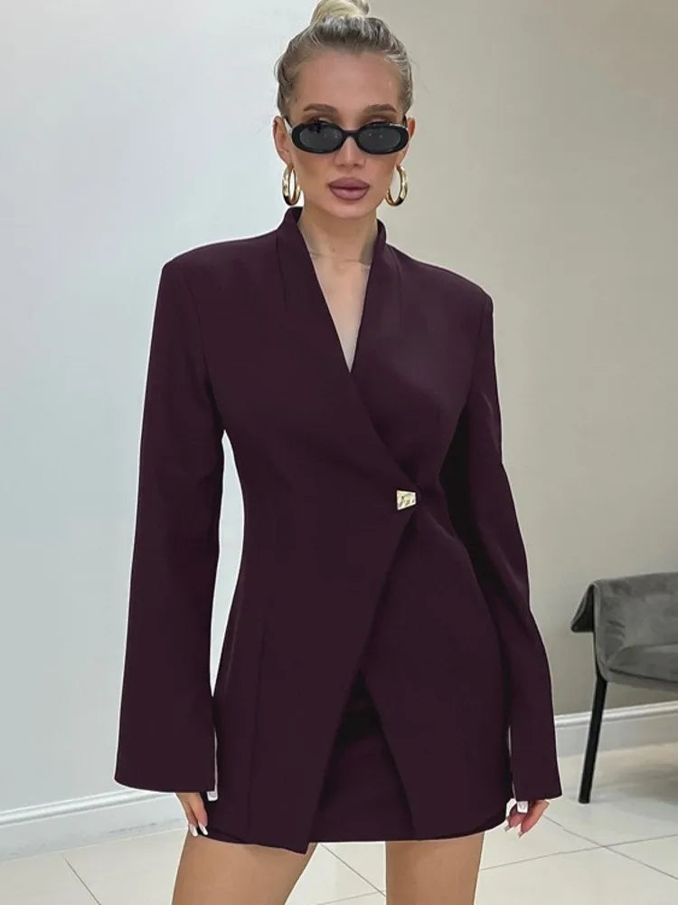 Fashion Set For Women 2 Piece Sets New Arrival Matching Two Pieces Sets Long Sleeve Blazer Top And Skirt Suits Outfits Clothing