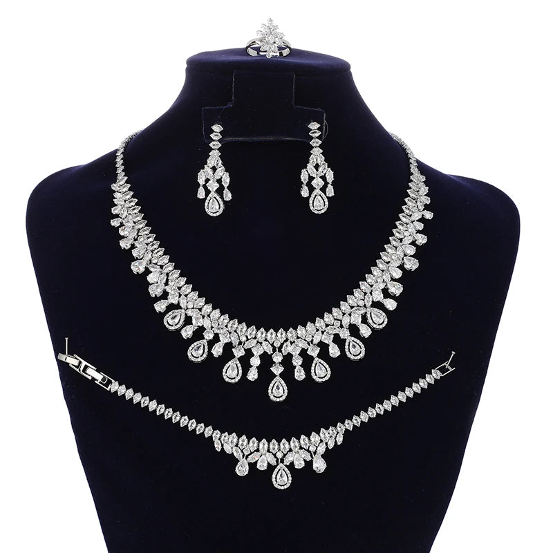 Retro Zircon Engagement Jewelry Set