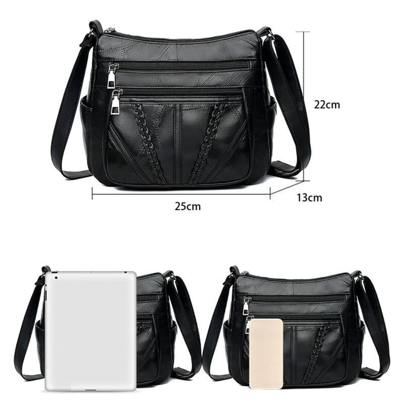Retro PU Leather Shoulder Bag for Women