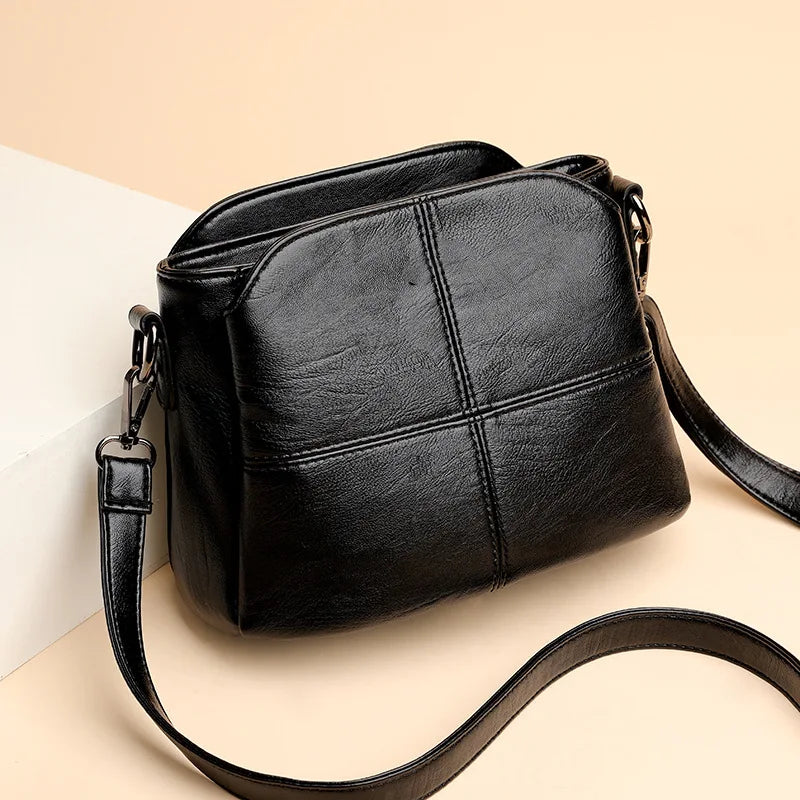 Retro PU Leather Bucket Crossbody Bag