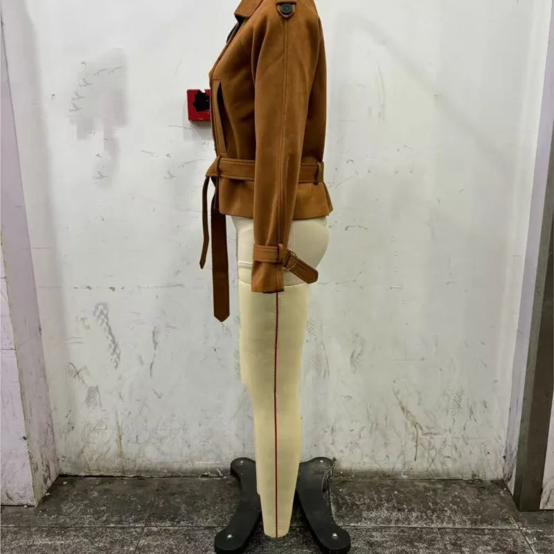 Autumn Winter Women Vintage Suede Jacket Coat