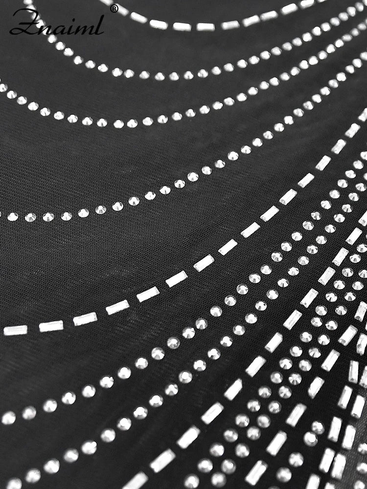 Znaiml Sexy Mesh See Through Night Party Club Birthday Dress
