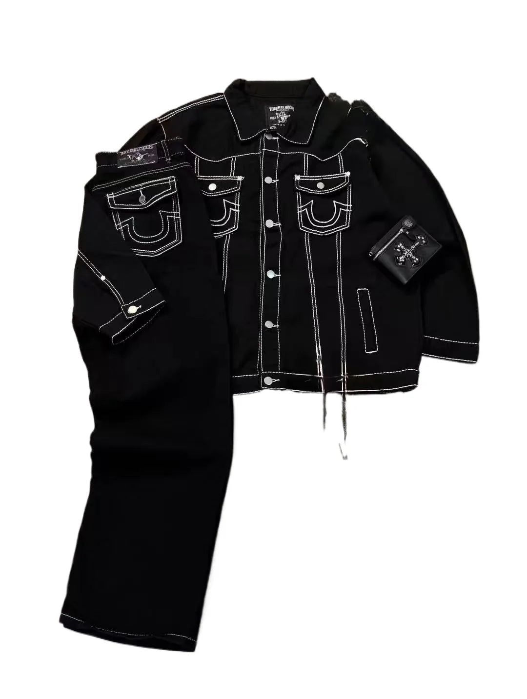 Europe and America Minimalism Style Fashion New Denim Jacket and Jeans 2-piece Set 2025 Autumn\winter Necessary Basic Sets