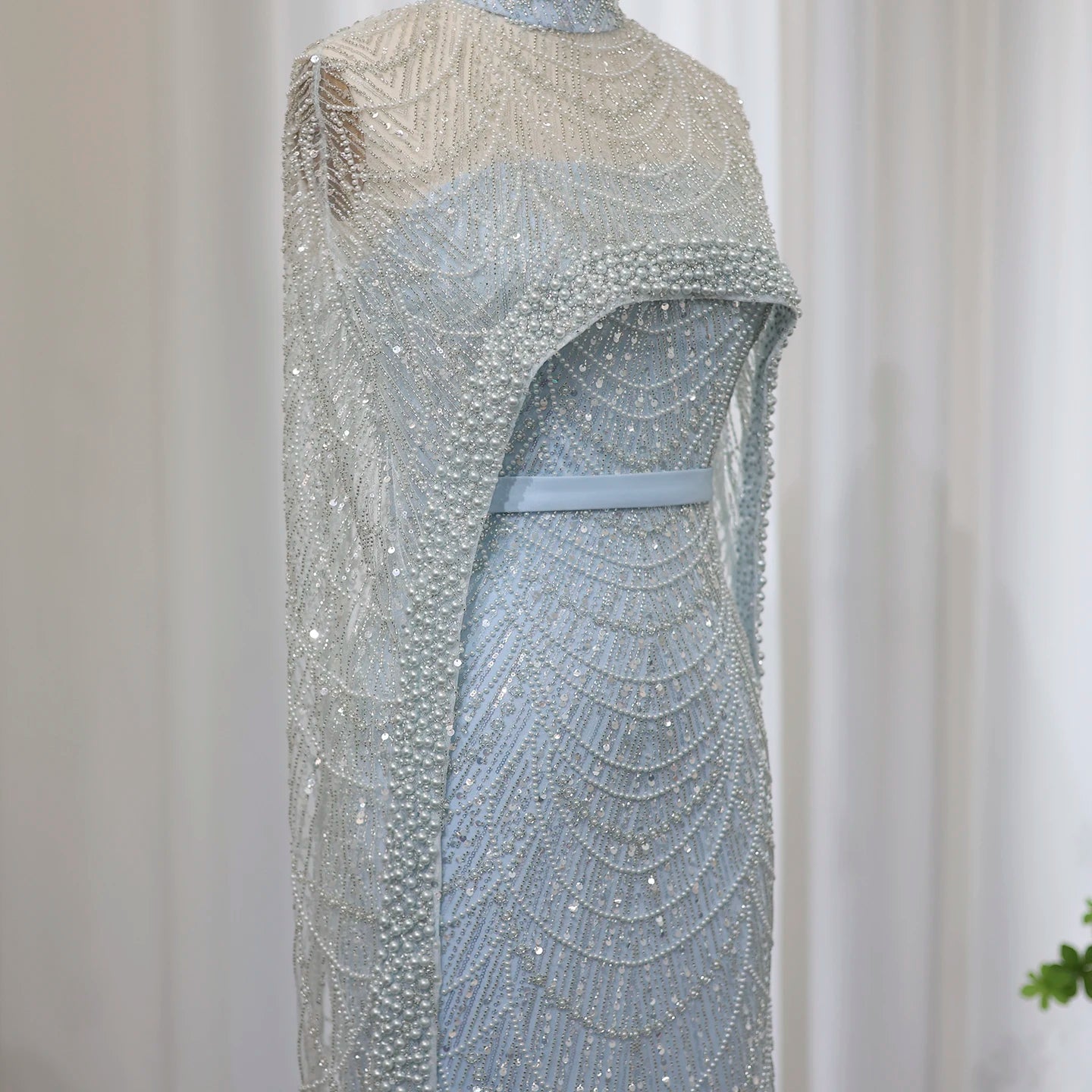 Sharon Said Luxury Pearls Dubai Champagne Evening Dresses