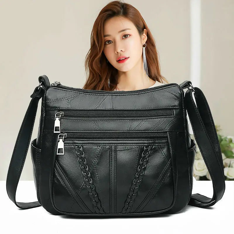 Retro PU Leather Shoulder Bag for Women