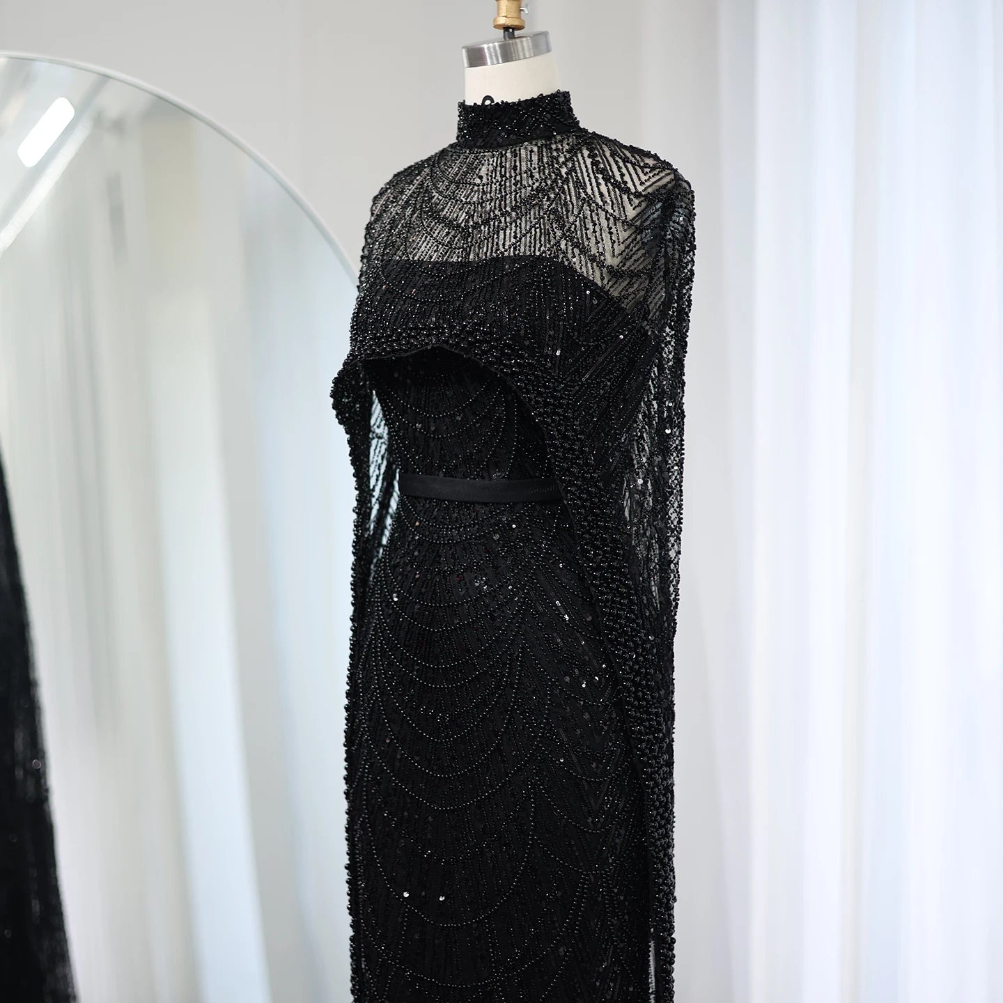 Sharon Said Luxury Pearls Dubai Champagne Evening Dresses