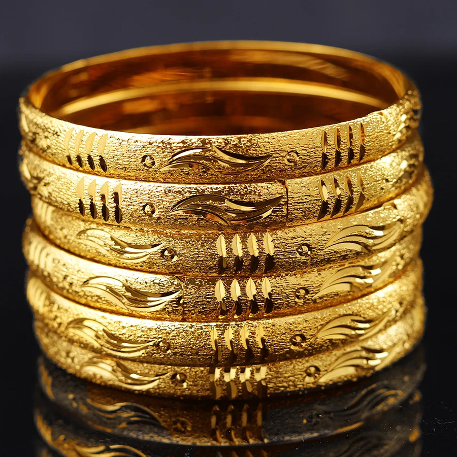 6-Piece Ethiopian Copper Bracelets Set