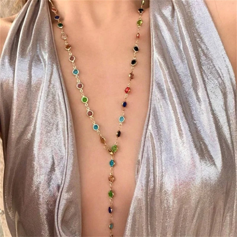 Bohemian Colorful Y-Shaped Necklace