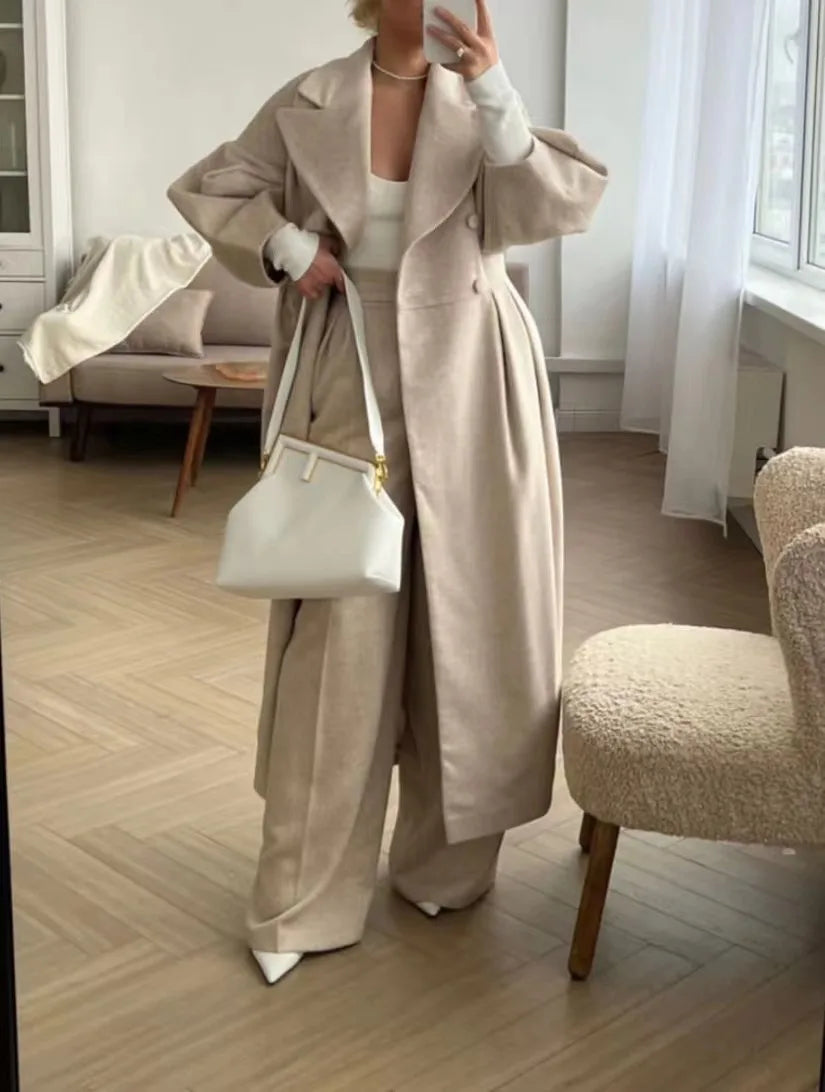 Winter Coat for Women Elegant Lantern Sleeve