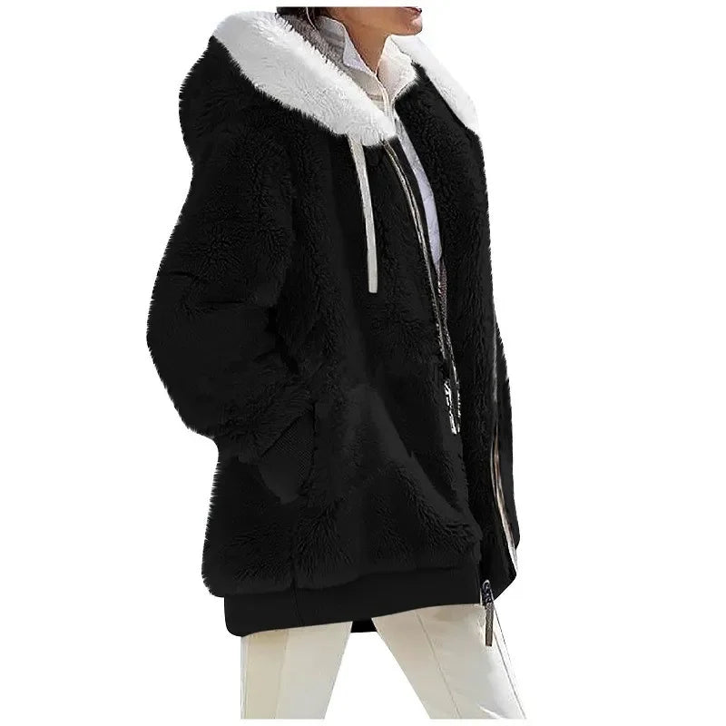 Women’s Hooded Cashmere Fleece Coat