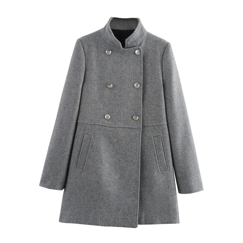 Winter Coat For Women 2024 Solid Lapel Double Breasted