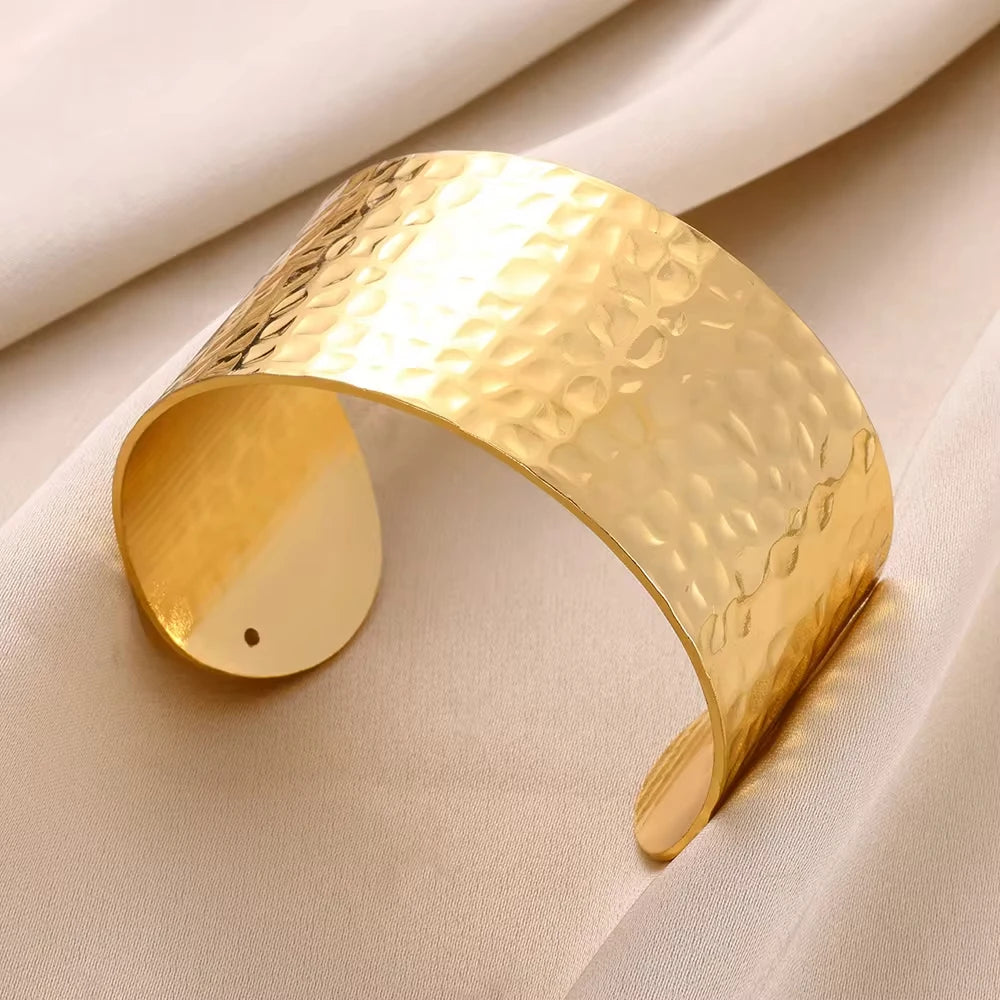 Vintage Irregular Wide Geometric Cuff Bracelet