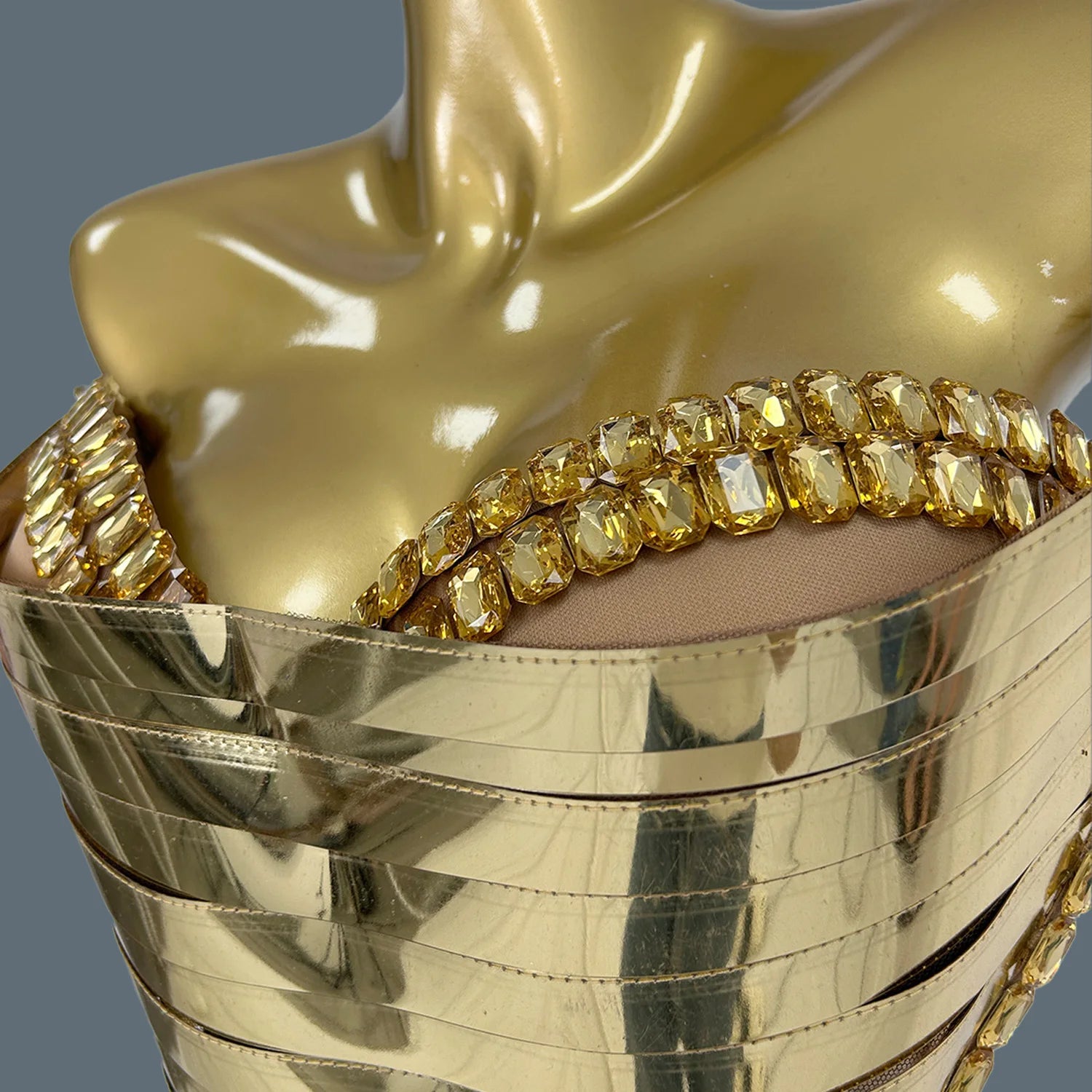 Dinner Party Evening Dress for Women High-end Gold Strapless Bodycon Sequins Bar Maxi Dress Sexy Bodycon Ladies Prom Gown Dianti