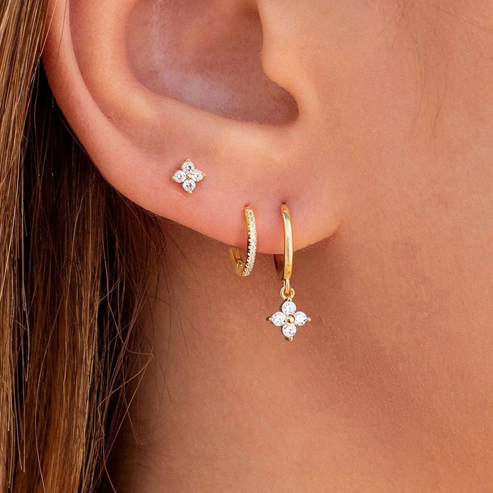 3PCS Korean Stainless Steel Hoop Earrings Set