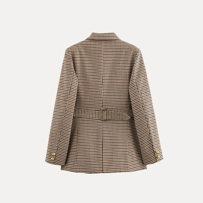 Ele Slim Fit Plaid Texture Suit Jaet for Women Spring 2025 New Arrival Z Brand Ladies Premium Quali Outerwear