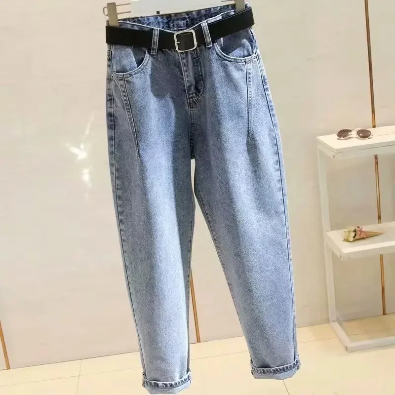 Grey High-Waisted Plus Size Jeans