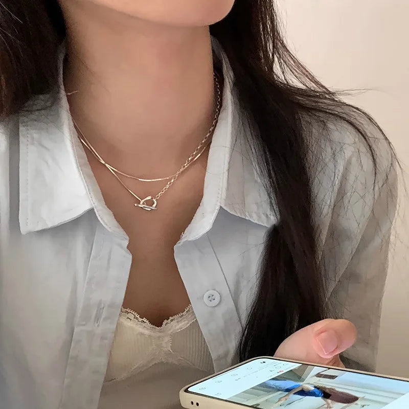 925 Sterling Silver Geometric Necklace