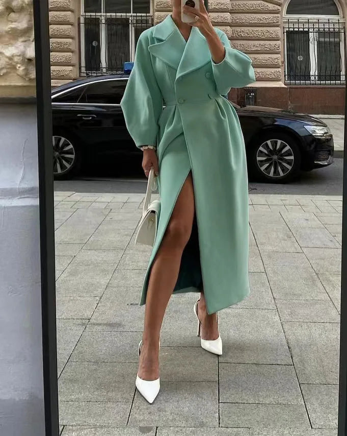 Winter Coat for Women Elegant Lantern Sleeve