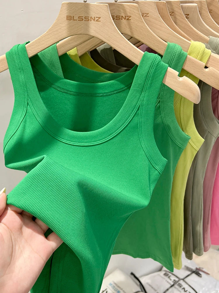 Women’s Ribbed Round Neck Tank Top