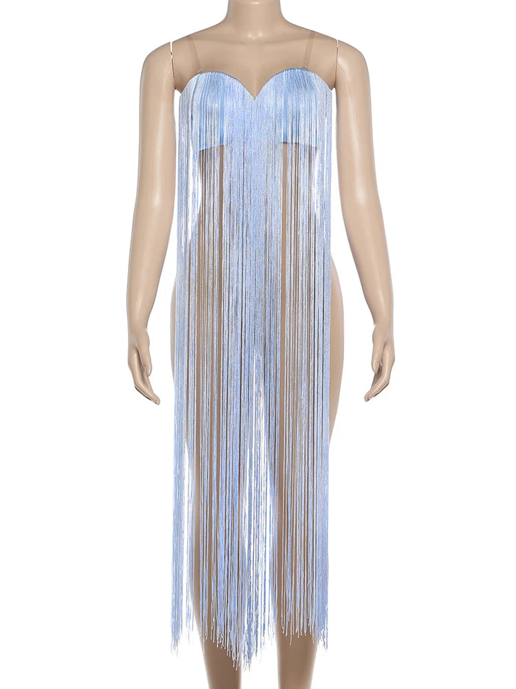 Nibber Club Long Tassel Camisole Women Invisible Straps