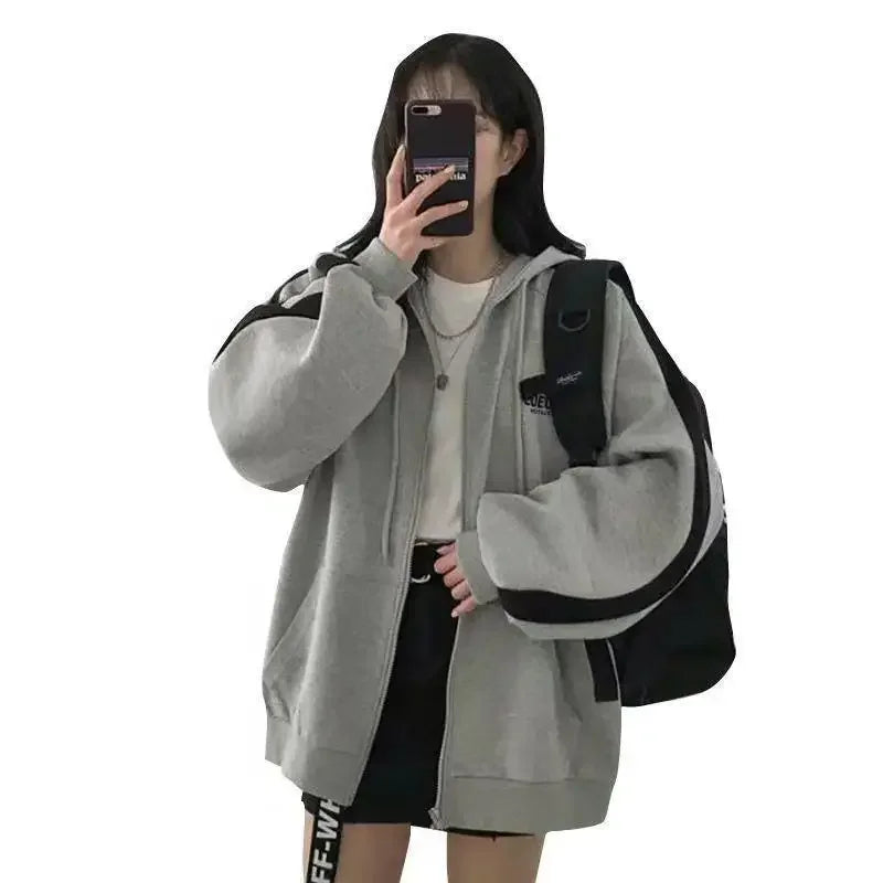 Women's Hooded Zipper Sweatshirt Jacket