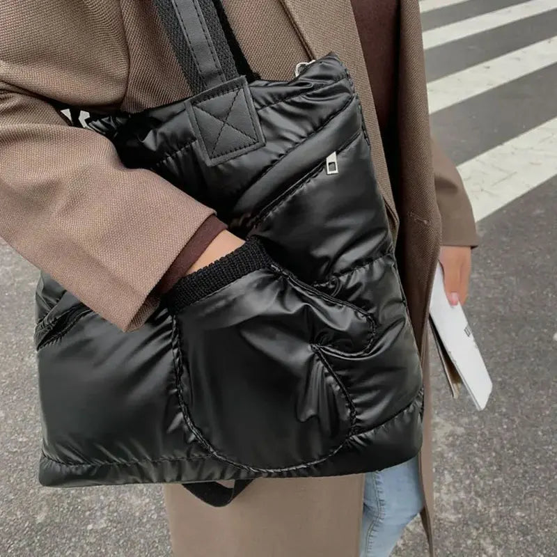 Women’s Winter Down Cotton-Padded Shoulder Bag