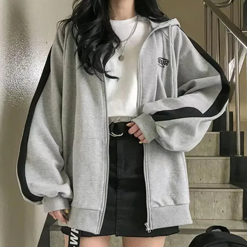 Women's Hooded Zipper Sweatshirt Jacket