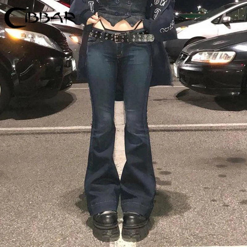 CIBBAR Y2K Flare Mom Jeans