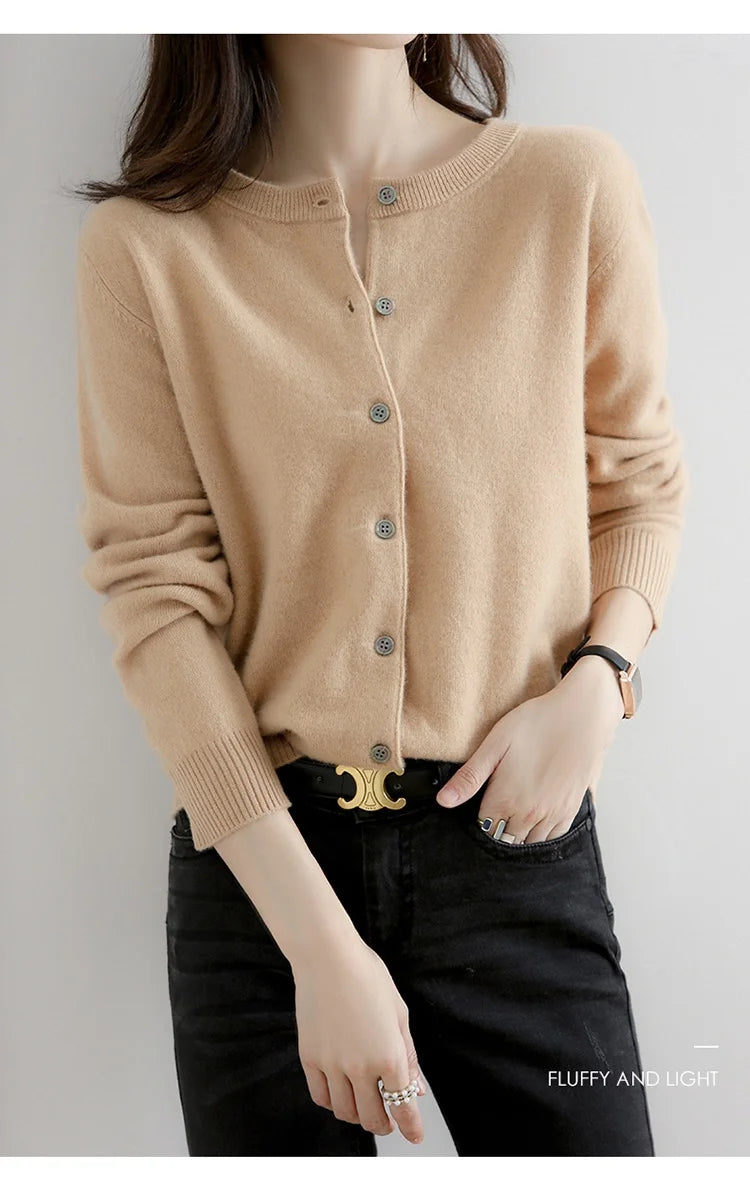 Worsted Spring & Autumn Women's Cardigan